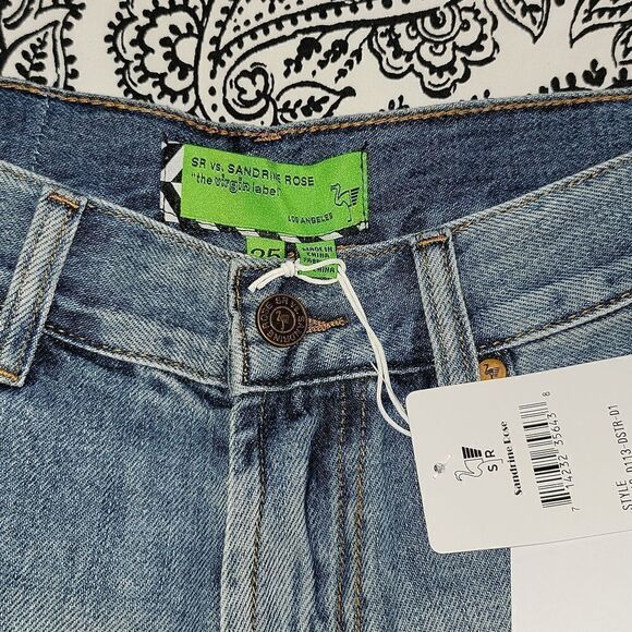 NWT Sandrine Rose x Free People Higher Rise Relaxed Shorts w Frayed Hem Size 25 - Picture 7 of 12